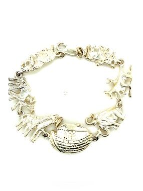 Silver Noah's Ark Animal Charm‎ Bracelet